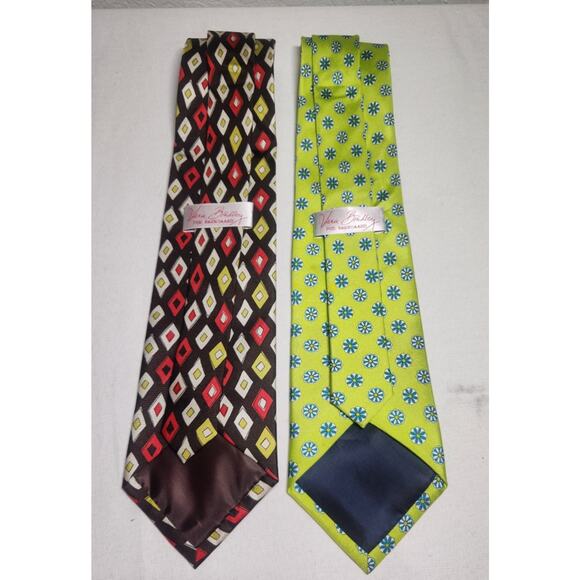Vera Bradley for Baekgaard Men’s Silk Tie Set Lot of 2 Geometric & Floral... - Picture 1 of 5